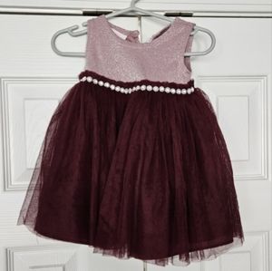 Burgundy princess dress for 12 month old